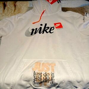 Nike hoodie white size medium. Small stains pictured